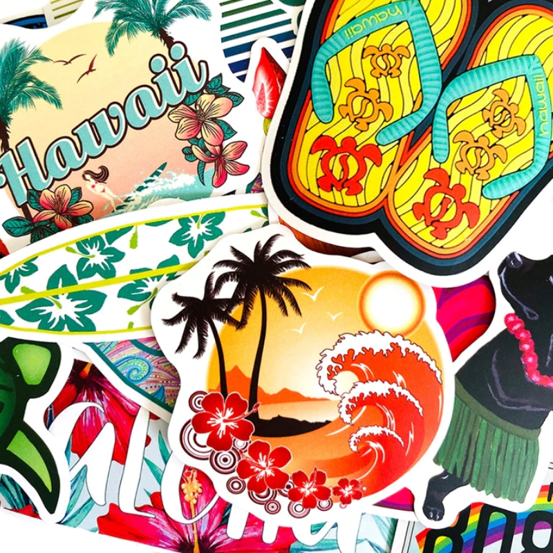 Hawaii Summer Beach Stickers