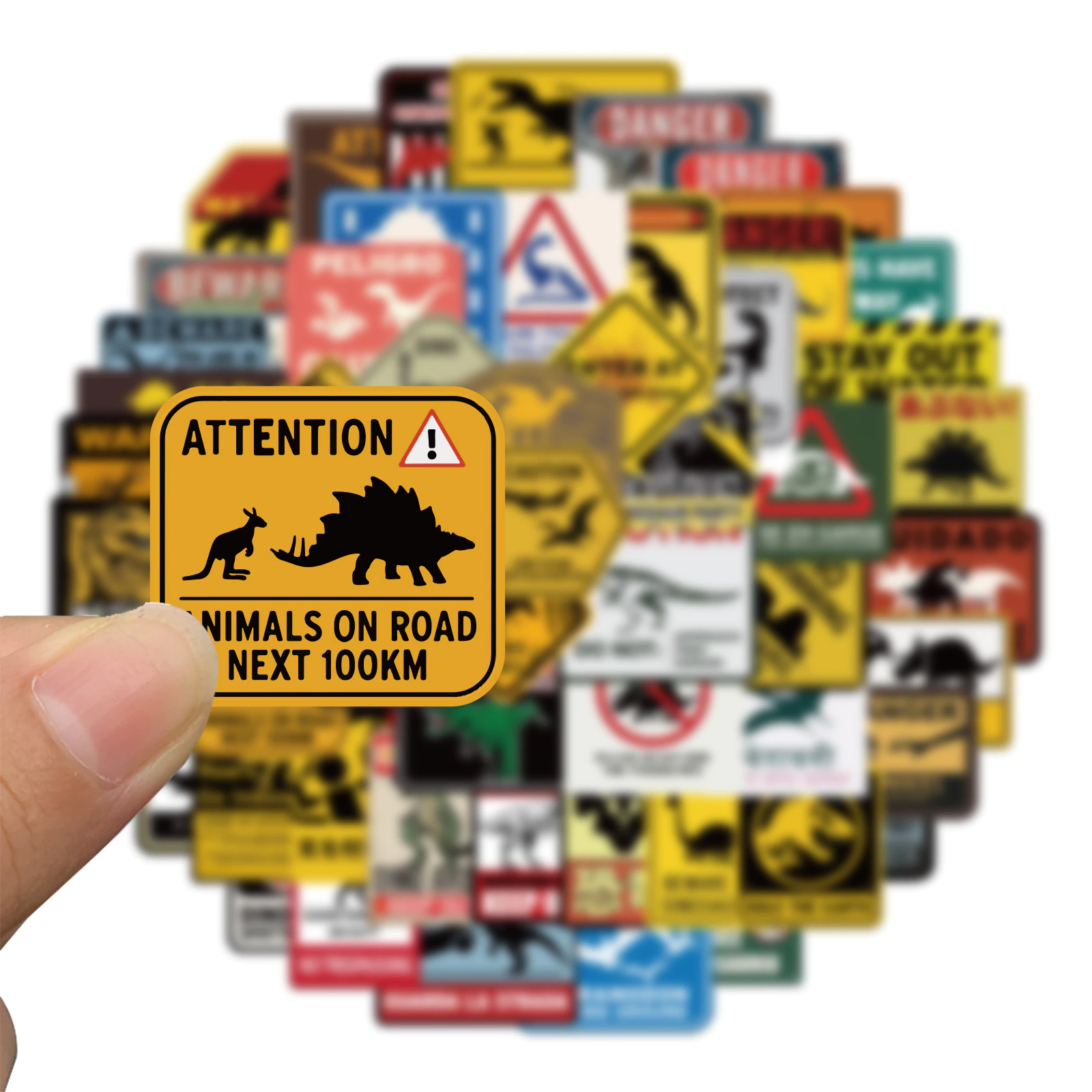 Jurassic Caution Stickers