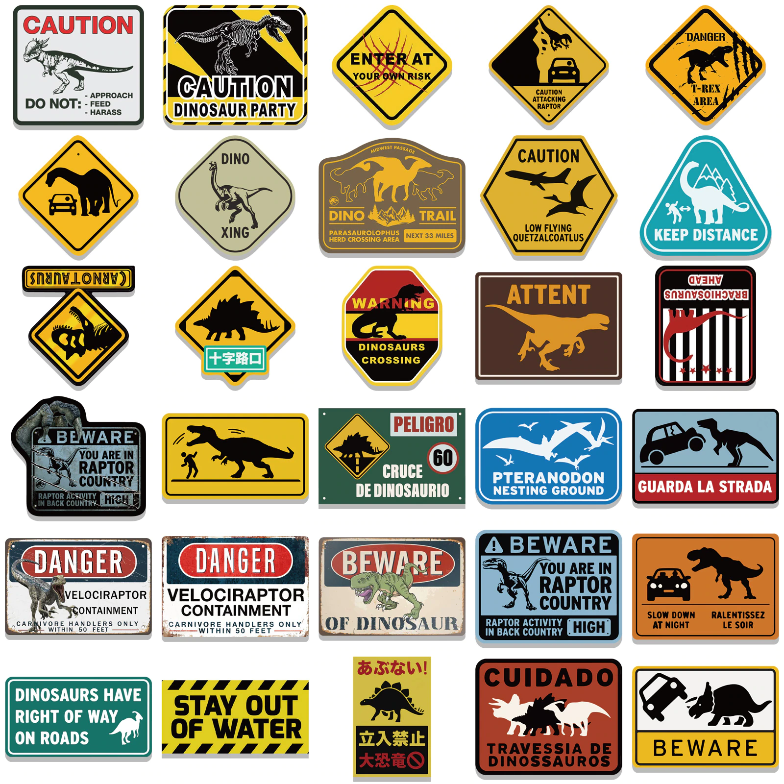 Jurassic Caution Stickers