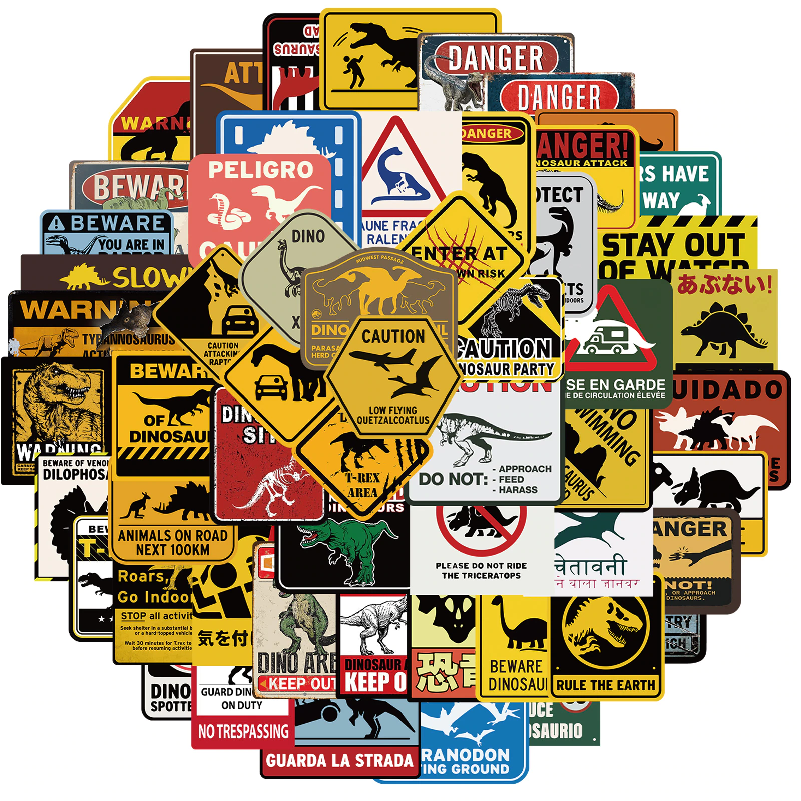 Jurassic Caution Stickers