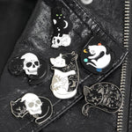 Cat And Skull Enamel Pin