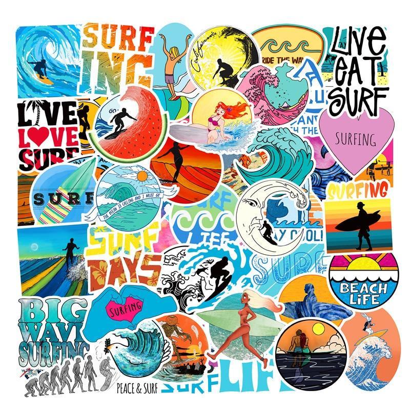 Surf Beach Stickers