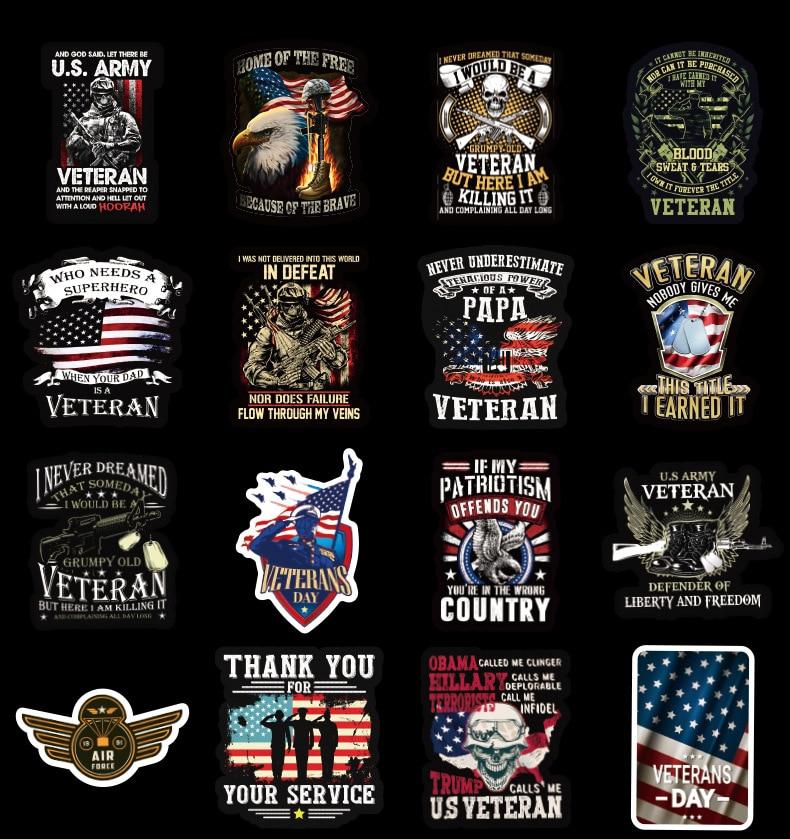 Veteran Retro Stickers