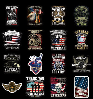 Veteran Retro Stickers