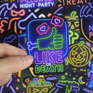 Jack Skellington Neon Halloween Stickers