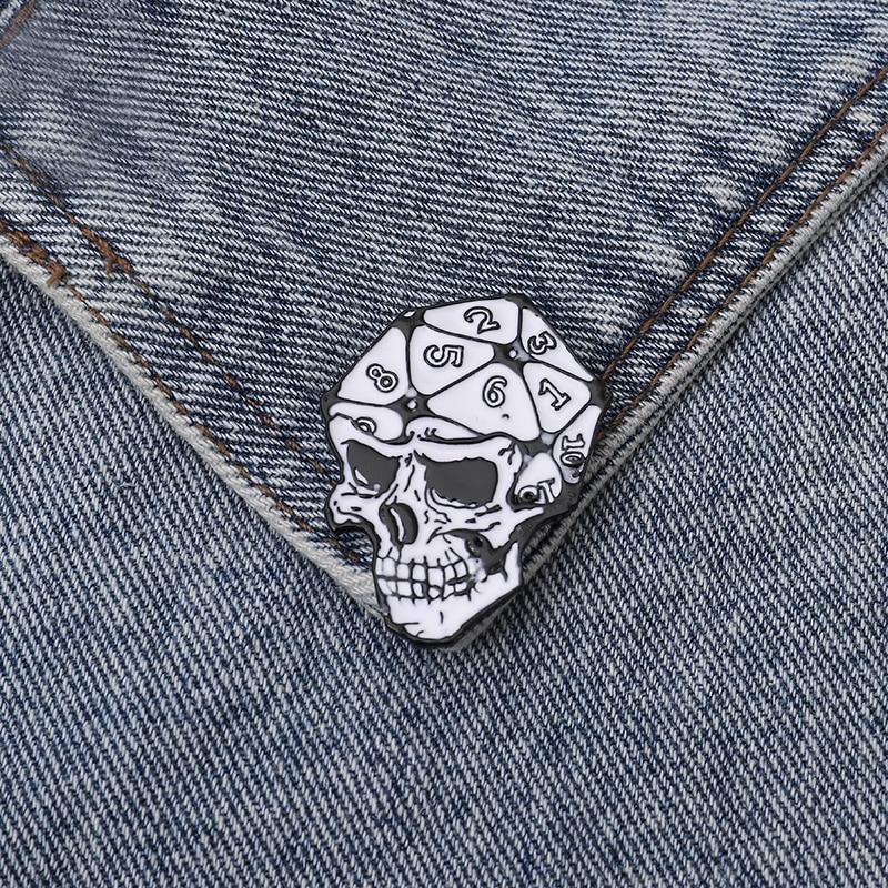 Skull Dice Enamel Pin