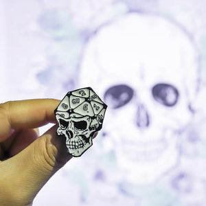 Skull Dice Enamel Pin