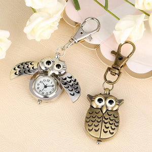 Owl Keychain Pocket Watch