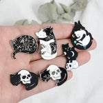 Cat And Skull Enamel Pin