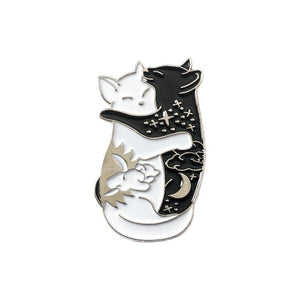 Cat And Skull Enamel Pin