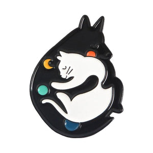 Cat And Skull Enamel Pin