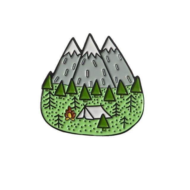 Camping Enamel Pin