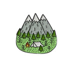 Camping Enamel Pin