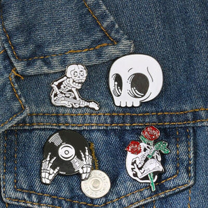 Skull Head Enamel Pin