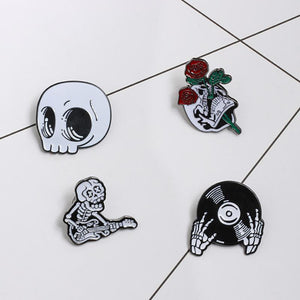 Skull Head Enamel Pin