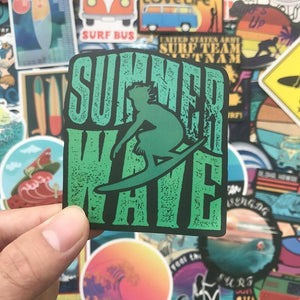 Surfing Retro Stickers