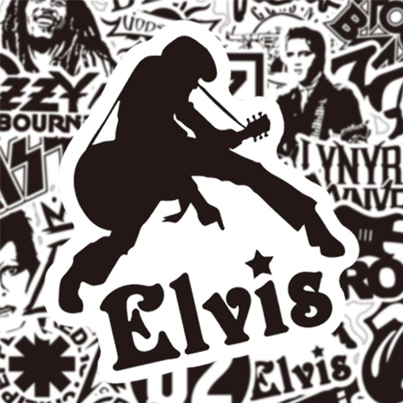 Black and White Rock Band Stickers