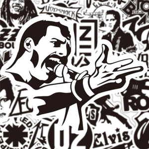 Black and White Rock Band Stickers