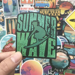 Surfing Retro Stickers