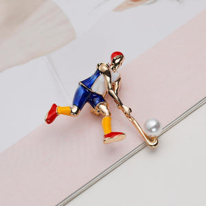 Hockey Brooch Pin