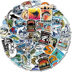 Fisherman Go Fishing Stickers