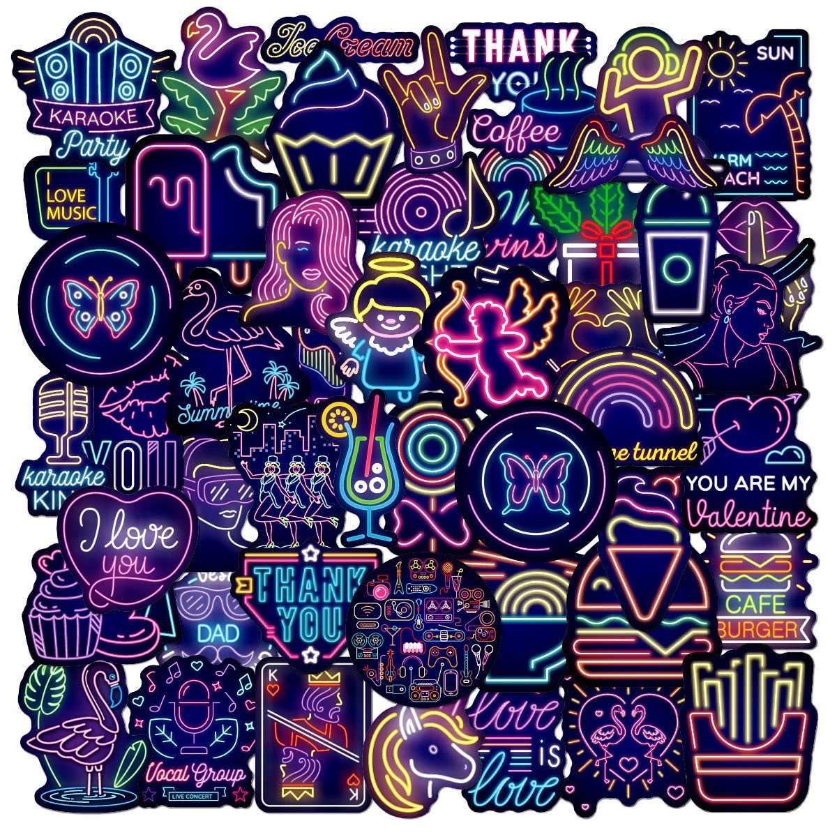 Neon Light Gifts Stickers