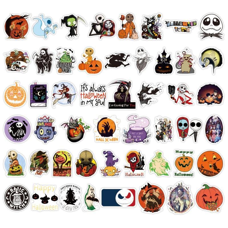 Jack Skellington Halloween Pumpkin Stickers