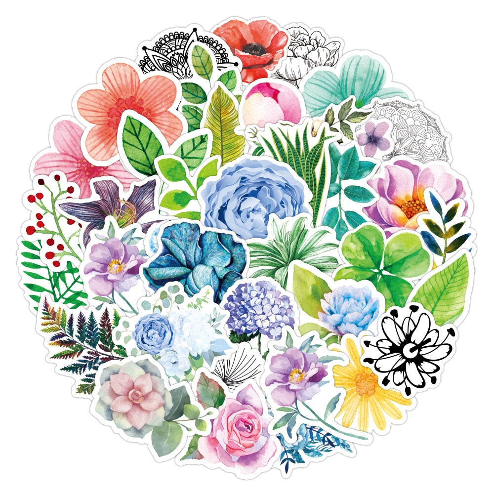 Fesh Flower Plants Scrapbook Stickers