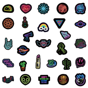 Cartoon Mix Neon Lights Stickers