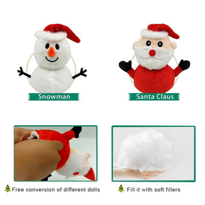 Santa Claus Snowman Reversible Plush Toy