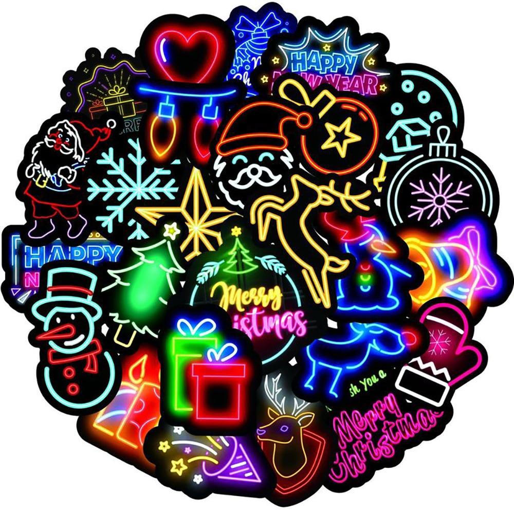 Neon Christmas Stickers