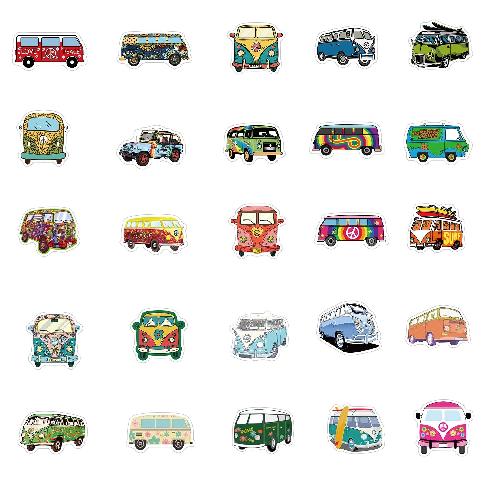 Hippie Van Stickers