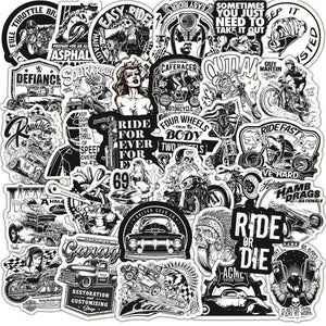 Black White Vintage Stickers