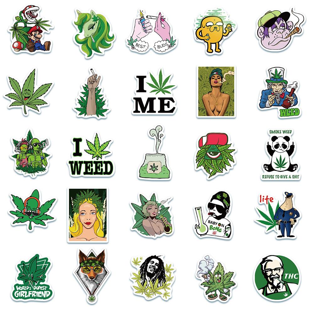 Hemp Leaf Stickers