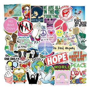 Love And Peace Retro Stickers