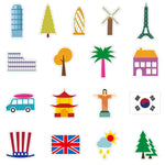 Retro Travel Place Stickers