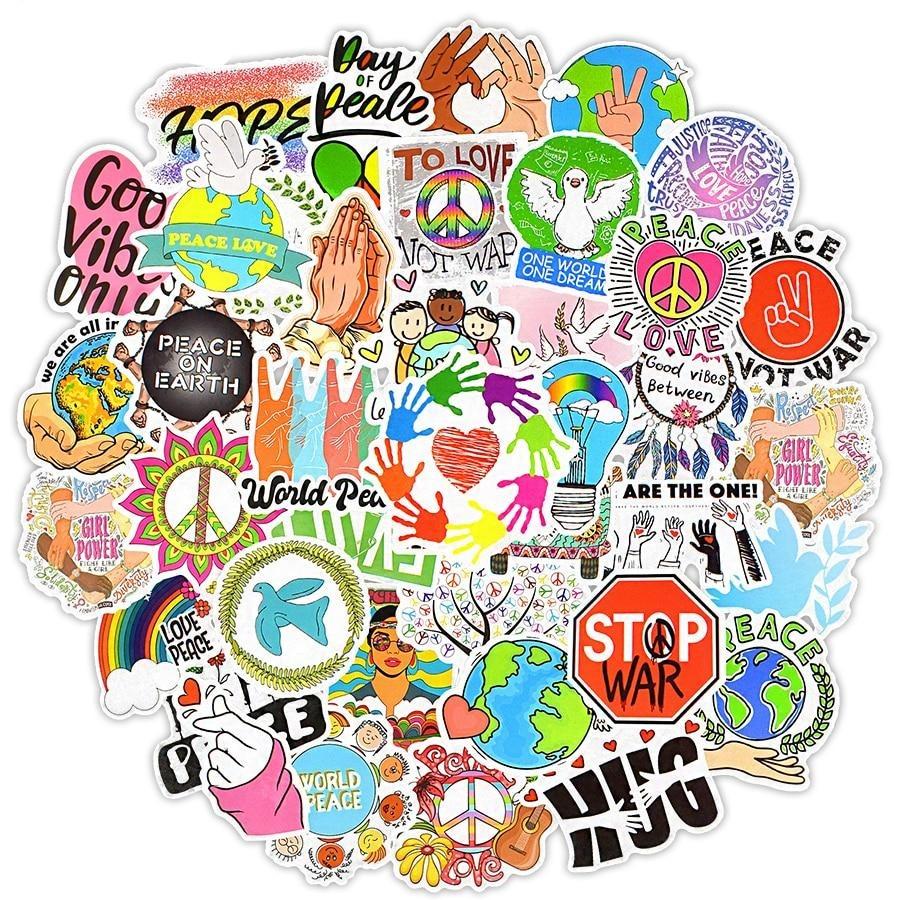 Love Peace Hippie Stickers