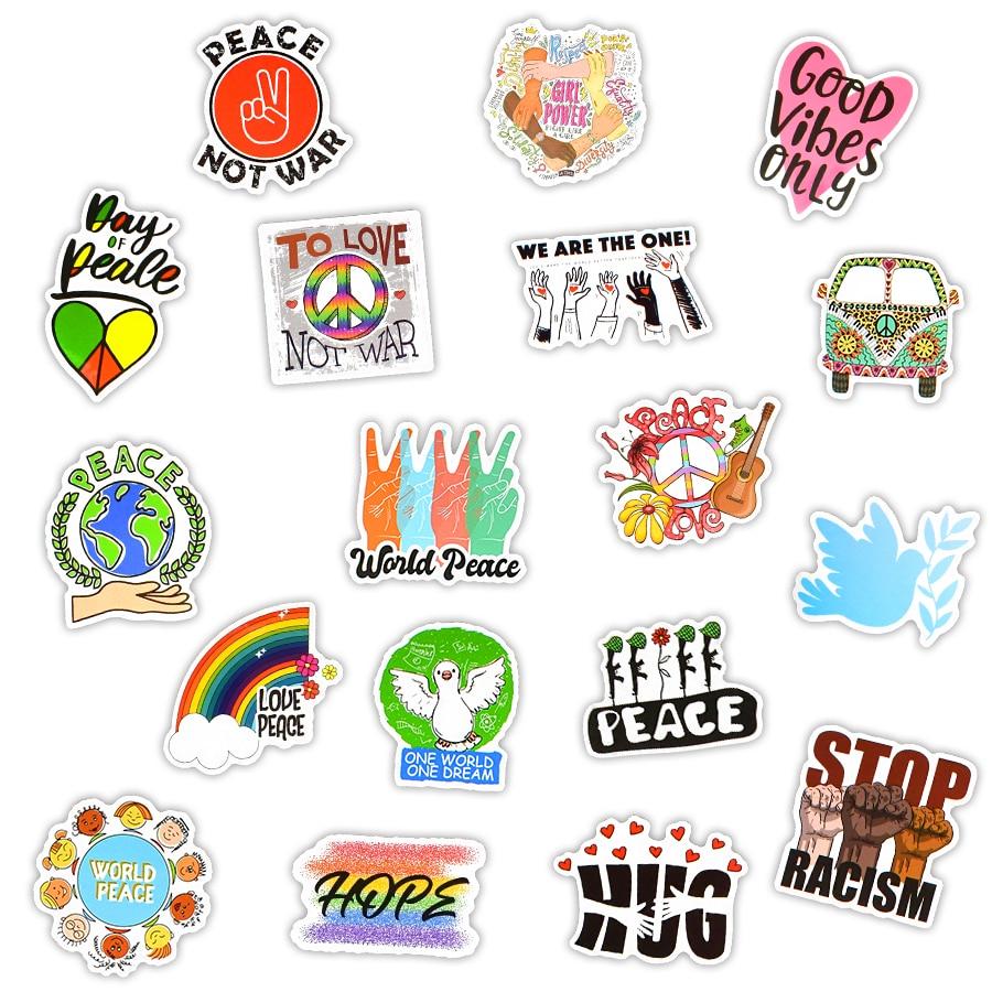 Love Peace Hippie Stickers