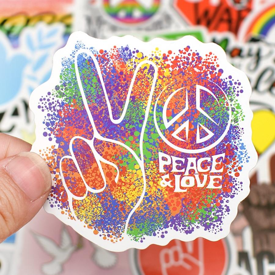 Love Peace Hippie Stickers