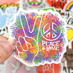 Love Peace Hippie Stickers