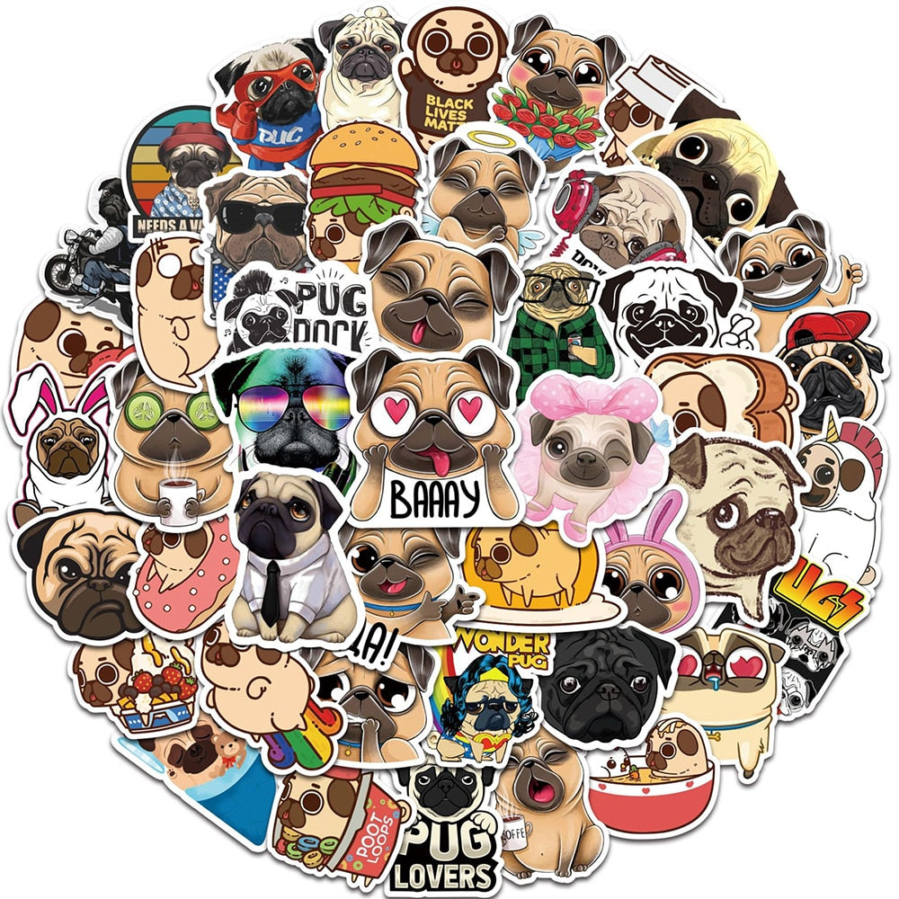 Pug Dog Stickers