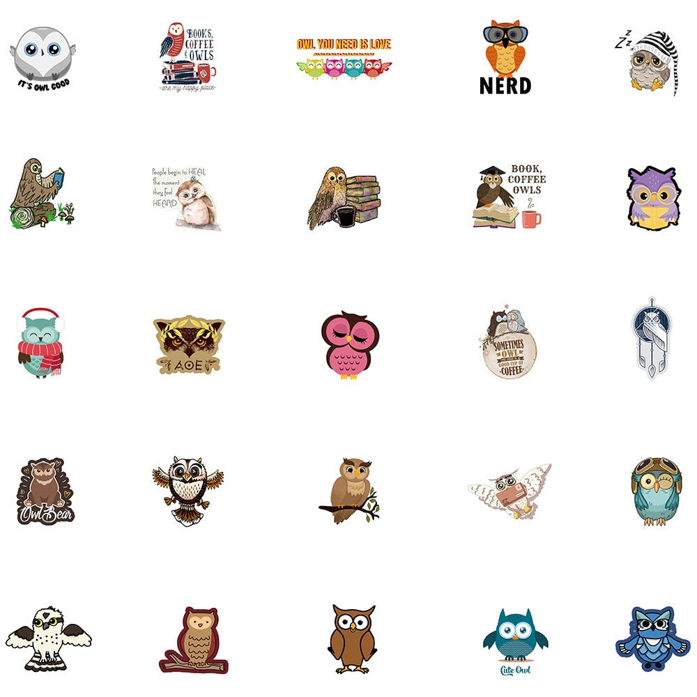 Owl Series Brid Stickers