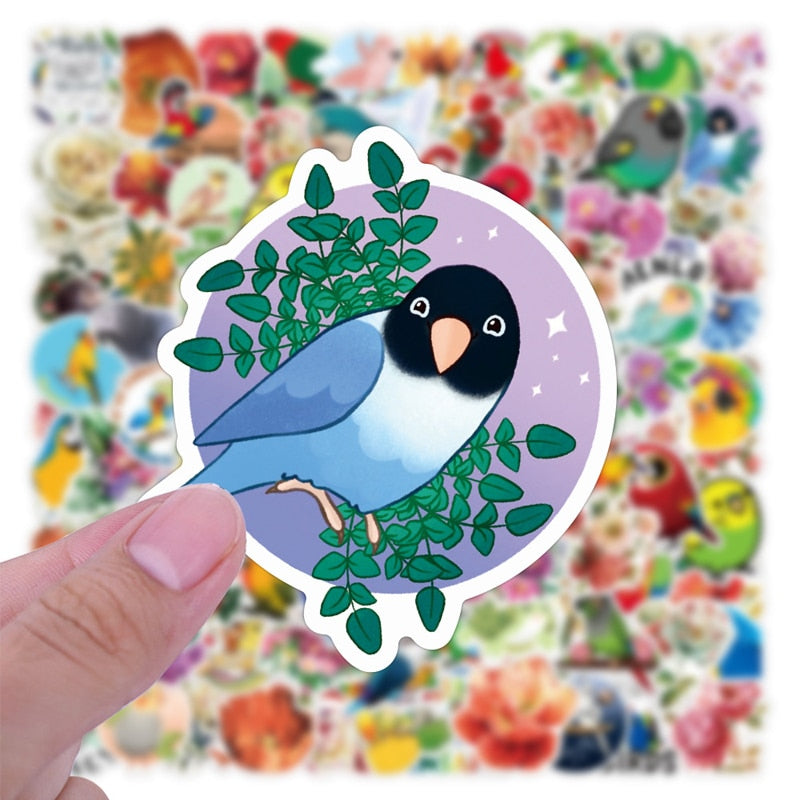 Flower Parrot Bird Stickers