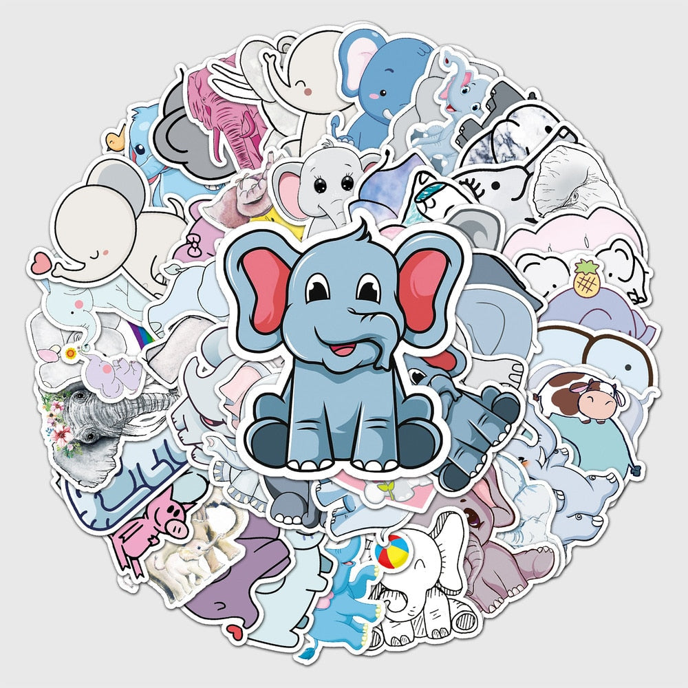 Elephant Cute Love Peace Stickers