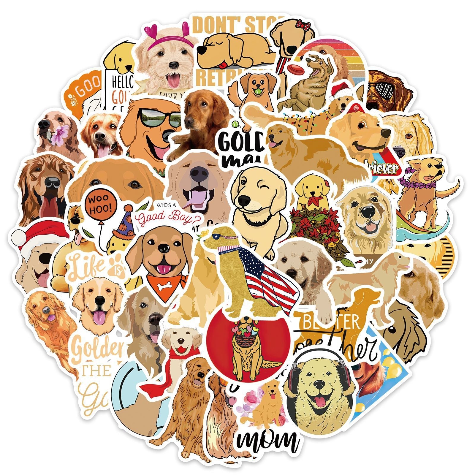 Golden Retriever Dachshund Stickers