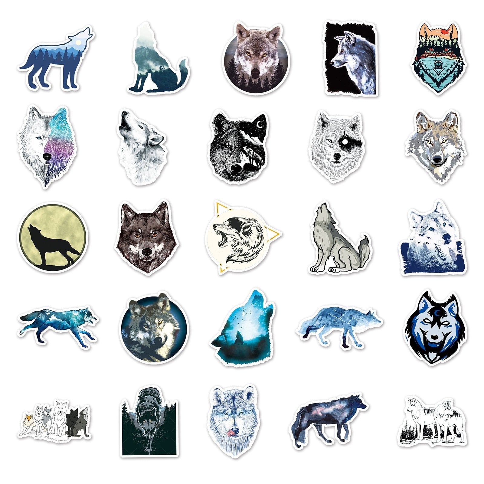 Fierce Wolf Stickers