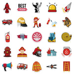 Firefighter Cartoon Stickers