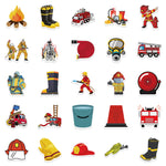 Firefighter Cartoon Stickers