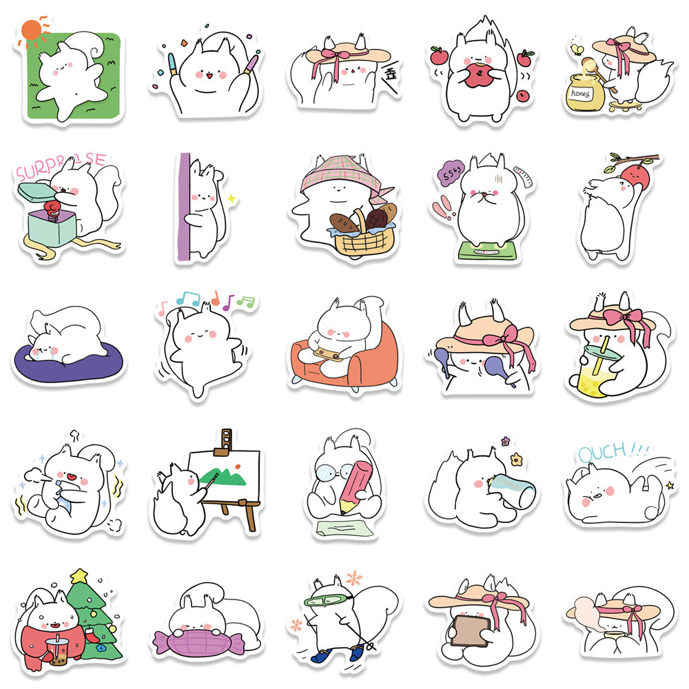 Baby White Squirrel Stickers