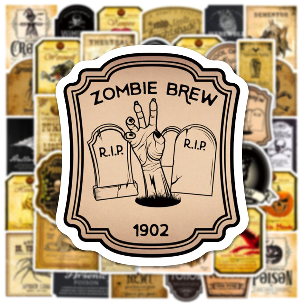 Halloween Vintage Bottle Stickers